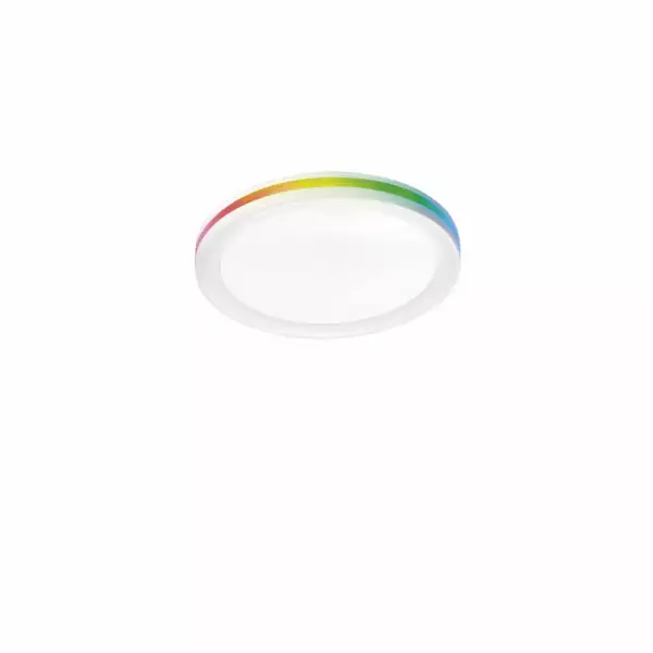 LUCE AMBIENTE E DESIGN Plafonnier LED makeup blanc avec fonction CCT et RGB 35W 40 x 40 cm (Plafonnier / Éclairage intérieur LED)