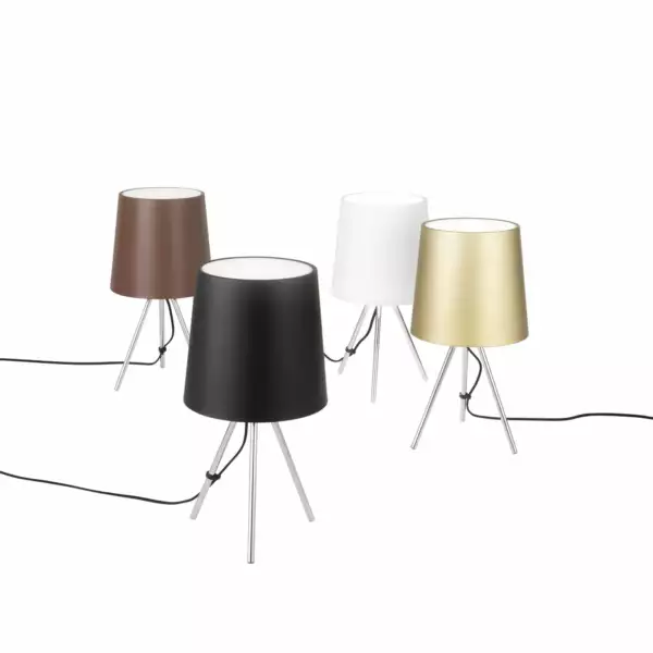 Lampe de table MARLEY en métal argenté avec abat-jour en aluminium blanc – Image 2