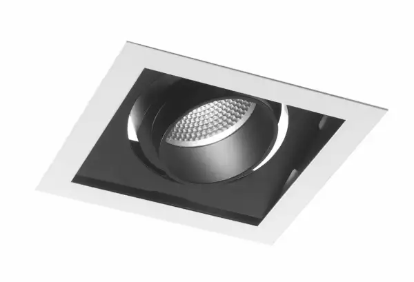 INTEC Encastré APOLLO anti-éblouissement LED noir à lumière orientable 45W lumière chaude (Spots encastrables / Éclairage intérieur LED)