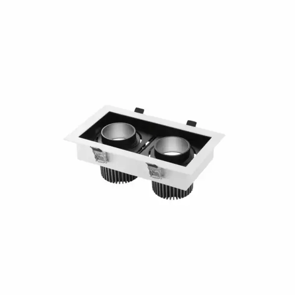 INTEC Encastré Apollo antiéblouissant noir LED à lumière orientable 2x 20W lumière naturelle (Spots encastrables / Éclairage intérieur LED)
