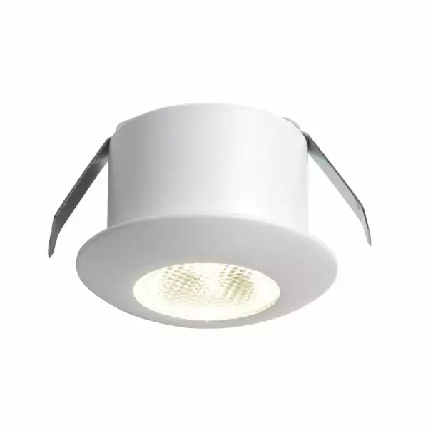 INTEC Luminaire encastré LED rond asso en aluminium blanc 1 W avec lumière bleue (Spots encastrables / Éclairage intérieur LED)