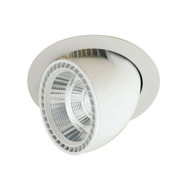 INTEC Spot escargot encastrable orientable LED blanc satiné 30W 3000K (Spot LED orientable / Éclairage intérieur LED)