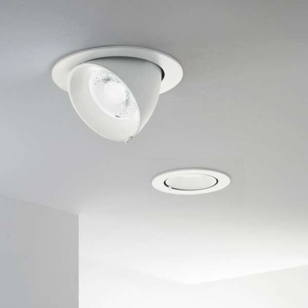 INTEC Spot escargot encastrable orientable LED blanc satiné 30W 4000K (Spot encastré / Éclairage intérieur LED)