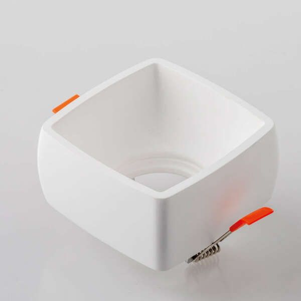 Luminaire encastré goblet carré en plâtre blanc à peindre 9,5 x 9,5 cm (1xGU10) – Image 2