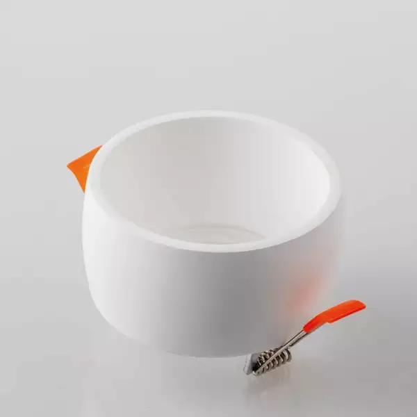 Gobelet rond à encastrer en plâtre blanc à peindre 9,5 cm. (1xGU10) – Image 2