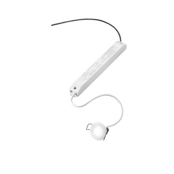 INTEC LED help blanche encastrable avec éclairage de secours avec batterie 3 h incluse 1,2 W 4000K (lumière naturelle) (Spot encastré / Éclairage intérieur LED)