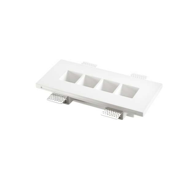 INTEC Luminaire encastré HIVE en plâtre blanc à peindre 27 x 12 x 4,5 cm (4x GU mini) (Spots encastrables / Éclairage intérieur LED)