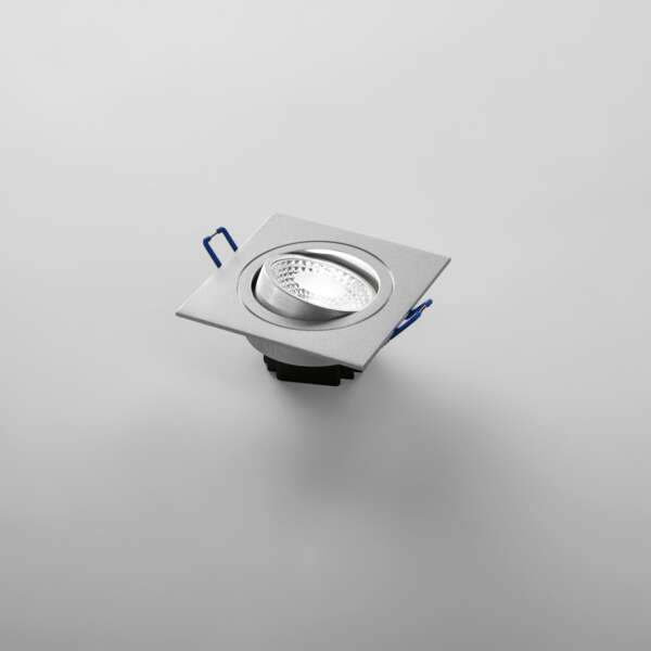Orione carré encastrable LED en aluminium argenté orientable 6W 4000K (lumière naturelle) 9 x 9 x 7,5 cm – Image 2