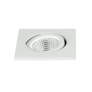 Downlight LED carré orientable POLARIS en aluminium blanc 3W 4000K (lumière naturelle)