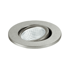 INTEC Spot encastrable LED rond orientable POLARIS en aluminium argenté 3W 4000K (lumière naturelle) (Spot encastré / Éclairage intérieur LED)