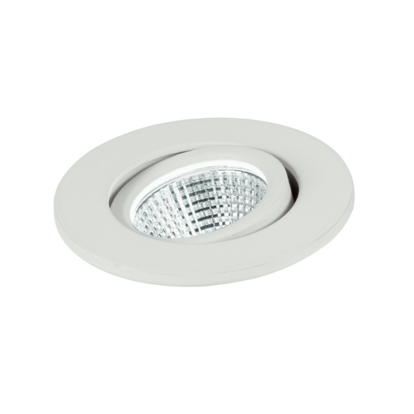 INTEC Luminaire encastré LED rond orientable POLARIS en aluminium blanc 3W 4000K (lumière naturelle) (Spot encastré / Éclairage intérieur LED)