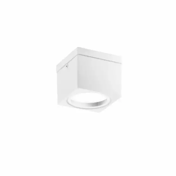 INTEC Plafonnier extérieur carré TOWER en aluminium blanc IP54 9x9 cm (Plafonnier / Éclairage intérieur LED)