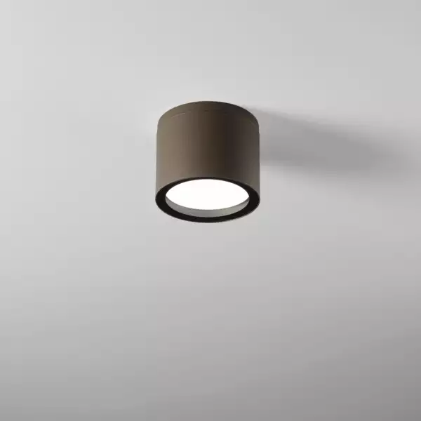 Plafonnier extérieur rond TOWER en aluminium bronze IP54 9 cm – Image 2