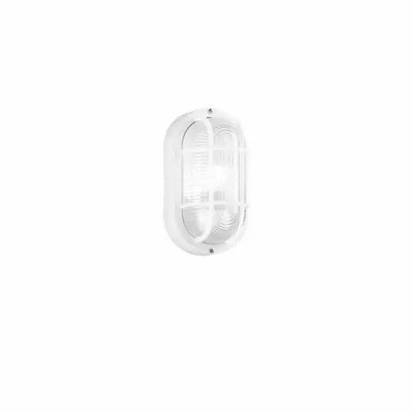 INTEC Plafonnier extérieur ovale blanc TURTLE avec diffuseur en verre IP54 20,5 cm (Plafonnier / Éclairage intérieur LED)