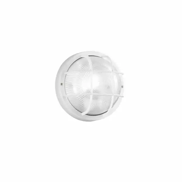 INTEC Plafonnier extérieur rond blanc TURTLE avec diffuseur en verre IP54 18,5 cm (Plafonnier / Éclairage intérieur LED)