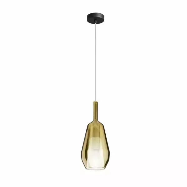 LUCE AMBIENTE E DESIGN Suspension PIREX en verre doré 1xE27 16 cm (Suspensions Design & Déco / Éclairage intérieur LED)
