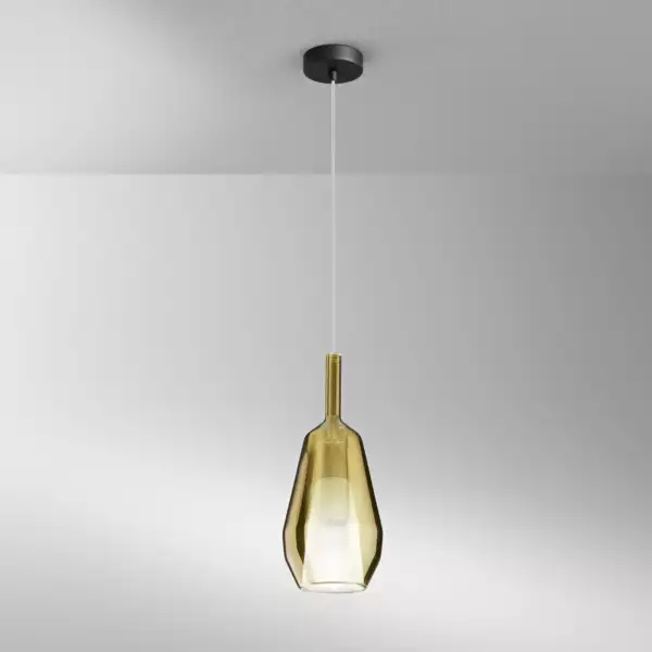 Suspension PIREX en verre doré 1xE27 16 cm – Image 4