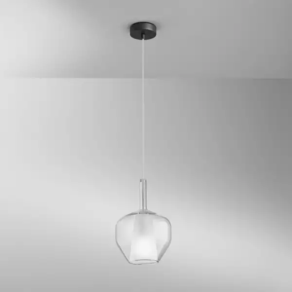 Suspension PIREX en verre transparent 1xE27 20 cm – Image 4