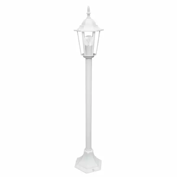 INTEC Borne d'extérieur MILANO blanche avec diffuseur en verre de 105 cm. IP44 (Bornes extérieures LED / Éclairage extérieur LED)
