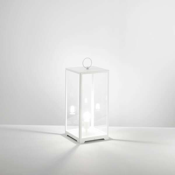 Lampe d'extérieur MIRAGE en métal blanc avec diffuseur en verre – Image 2