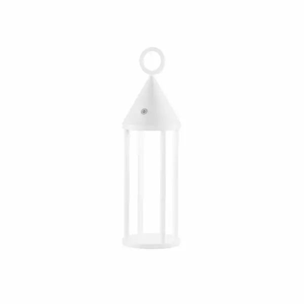INTEC Lampe rechargeable OBERON en métal blanc à lumière chaude dimmable (Lampes rechargeables extérieures / Éclairage extérieur LED)