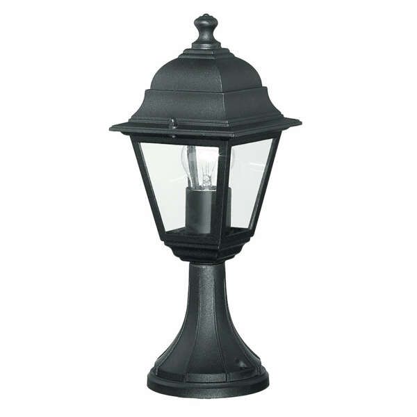 INTEC Luminaire extérieur noir ROMA avec diffuseur en verre (1xE27) IP44 (Lampes décoratives extérieures / Éclairage décoratif)