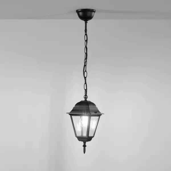 Lampe à suspension d'extérieur ROMA en aluminium noir et verre – Image 2