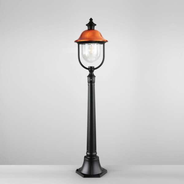 Borne d'extérieur VENEZIA noire et cuivre 118 cm. IP44 – Image 2