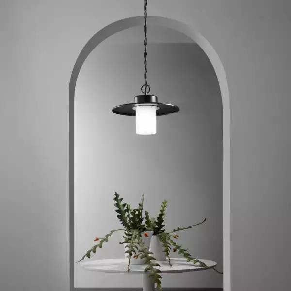 Suspension extérieure YORK en aluminium noir IP44 – Image 2