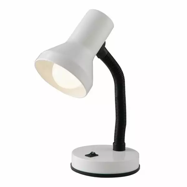 LUCE AMBIENTE E DESIGN Lampe de lecture LDT blanche en plastique et métal (1x E27) (Lampes de table / Éclairage décoratif)