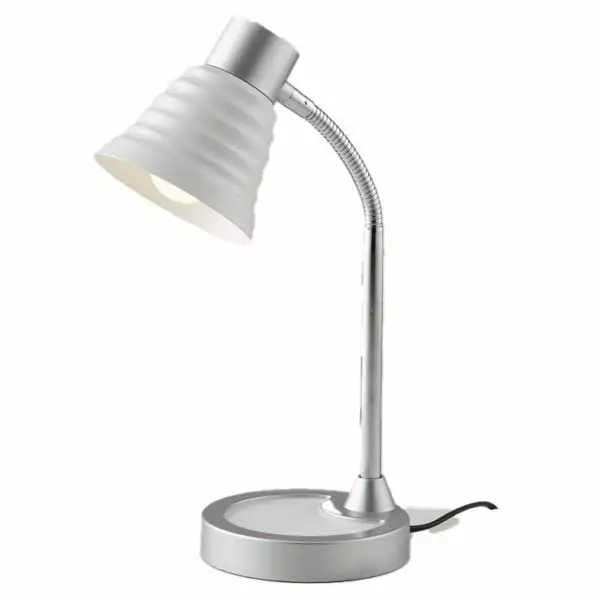 LUCE AMBIENTE E DESIGN Lampe de lecture Leonardo blanche en plastique et métal (1xE14) (Lampes de table / Éclairage décoratif)