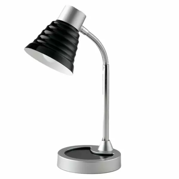 LUCE AMBIENTE E DESIGN Lampe de lecture LEONARDO noire en plastique et métal (1x E14) (Lampes de table / Éclairage décoratif)