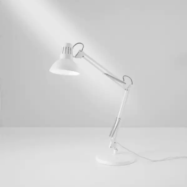 Lampe de table orientable ARTIFEX en métal blanc – Image 2