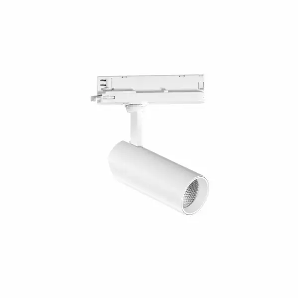 INTEC Phare LED action blanc avec adaptateur triphasé invisible LED 20W 4000K (lumière naturelle) (Spot LED sur rails / Éclairage intérieur LED)