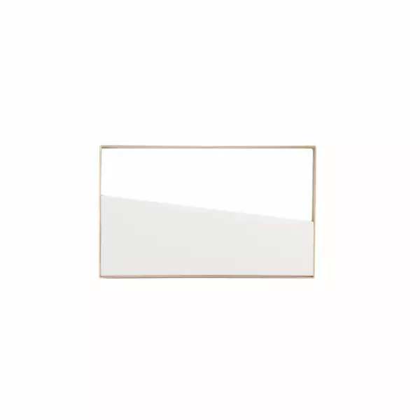 LUCE AMBIENTE E DESIGN Plafonnier LED rectangulaire ALBA en métal doré et blanc avec CCT 40 x 25 cm (Plafonnier / Éclairage intérieur LED)