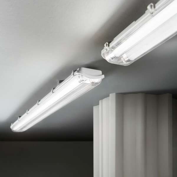 Plafonnier étanche ATLANTIC pour tubes LED double lampe PC+PC – Image 2