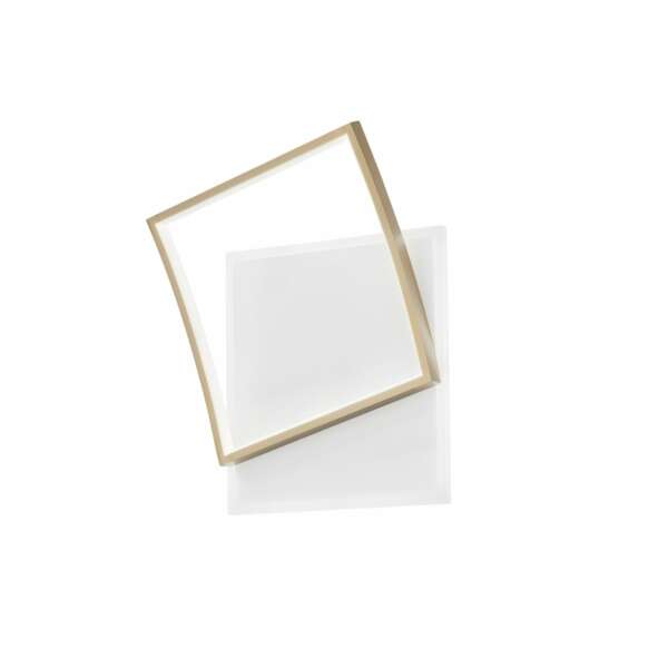 LUCE AMBIENTE E DESIGN Plafonnier LED carré AYRTON en aluminium doré avec fonction CCT 42W (Plafonnier / Éclairage intérieur LED)