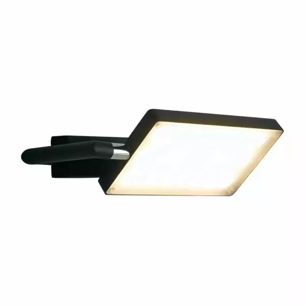 LUCE AMBIENTE E DESIGN Applique LED book en aluminium noir avec diffuseur orientable 18W 3200K (Applique murale / Éclairage intérieur LED)
