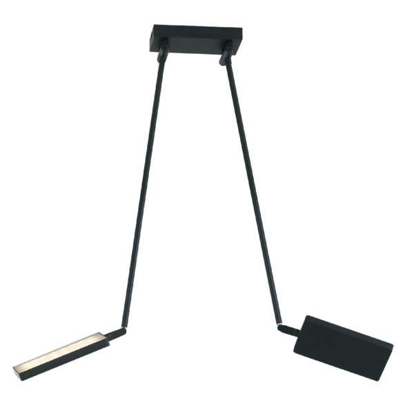 LUCE AMBIENTE E DESIGN Plafonnier LED Book en aluminium noir avec diffuseurs orientables 3200K (Plafonniers / Éclairage intérieur LED)