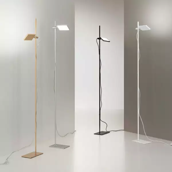 Lampadaire LED Book en aluminium noir avec diffuseur orientable 18W 3200K – Image 2
