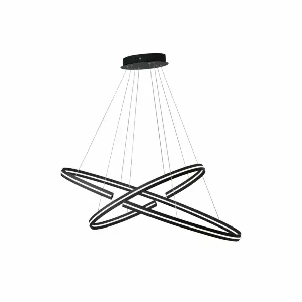 LUCE AMBIENTE E DESIGN Clarke suspension LED en aluminium noir 88W 3000K (lumière chaude) (Suspensions Design & Déco / Éclairage intérieur LED)