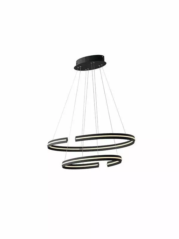 LUCE AMBIENTE E DESIGN Clarke suspension LED en aluminium noir 60W 3000K (lumière chaude) (Suspensions Design & Déco / Éclairage intérieur LED)