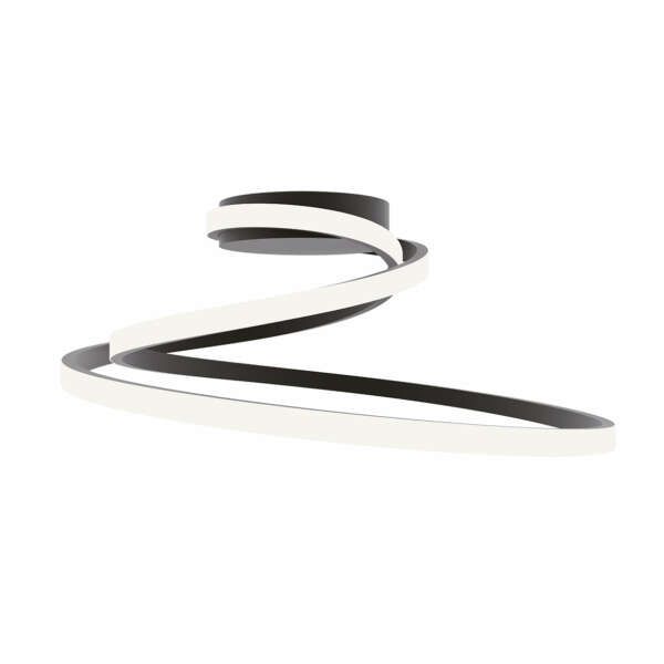 LUCE AMBIENTE E DESIGN Plafonnier LED COASTER 40W en aluminium noir avec interrupteur CCT (Plafonnier / Éclairage intérieur LED)