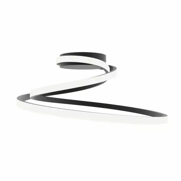 LUCE AMBIENTE E DESIGN Plafonnier LED COASTER 40W en aluminium noir avec interrupteur CCT (Plafonnier / Éclairage intérieur LED)