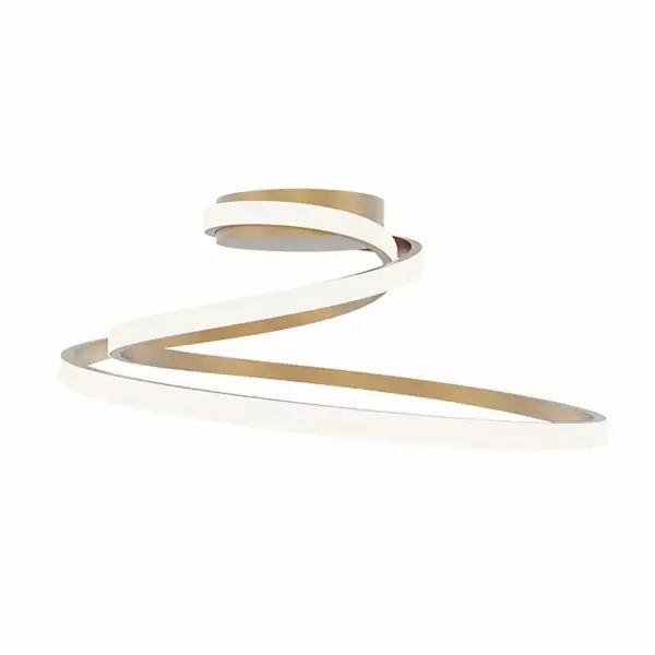 LUCE AMBIENTE E DESIGN Plafonnier LED coaster en aluminium doré 40W avec interrupteur CCT (Plafonnier / Éclairage intérieur LED)