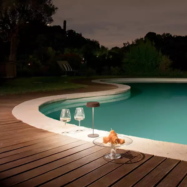 Lampe LED d'extérieur rechargeable cocktail en métal bronze avec variateur tactile – Image 5