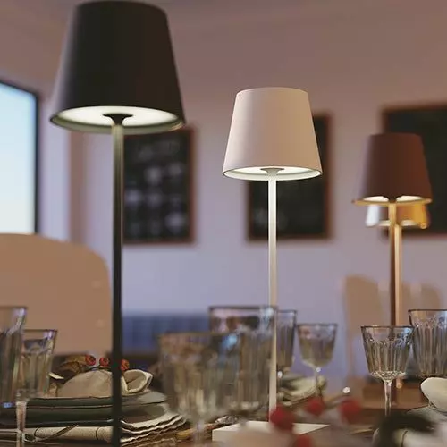 Lampe LED rechargeable DRINK en métal bronze avec variateur de lumière chaude – Image 5