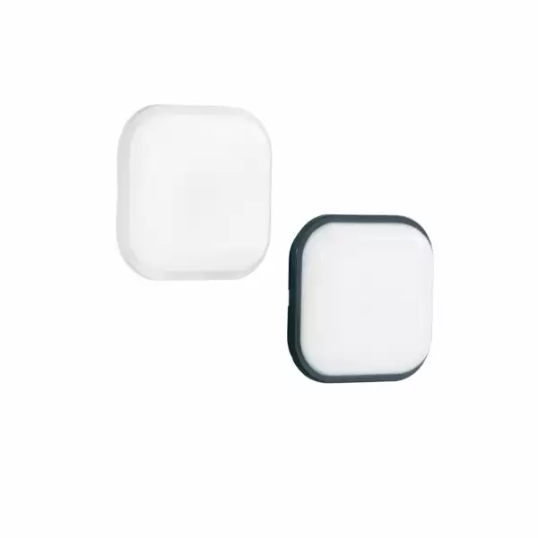 INTEC Plafonnier extérieur LED carré blanc EVER 15W 4000K 17 cm (Plafonniers étanches / Éclairage extérieur LED)