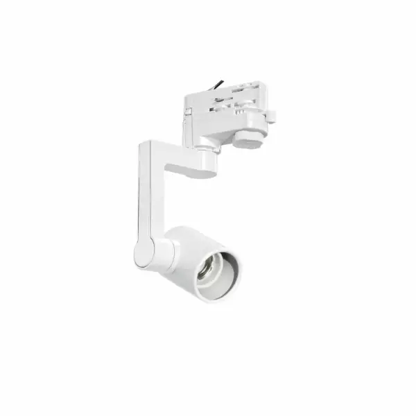 INTEC Projecteur sur rail express en aluminium blanc (1x E27) (Spot LED sur rails / Éclairage intérieur LED)