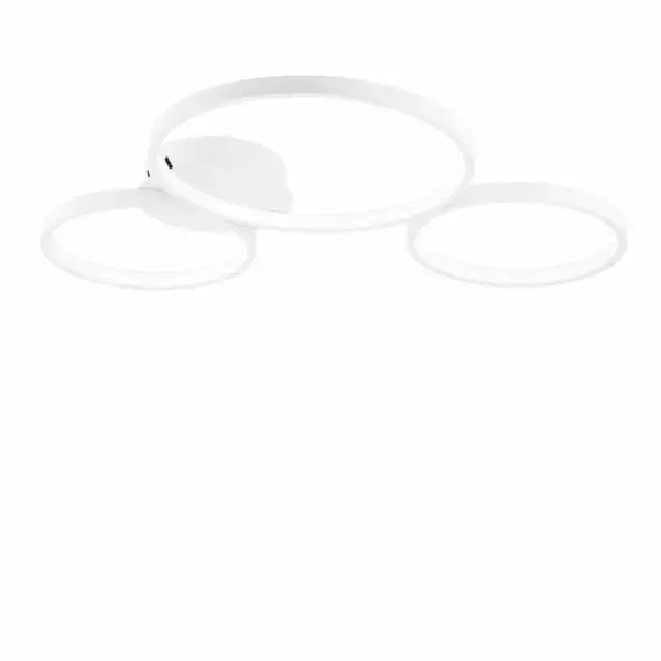 LUCE AMBIENTE E DESIGN Plafonnier LED FREDY en aluminium blanc avec trois diffuseurs 40W avec CCT (Plafonnier / Éclairage intérieur LED)